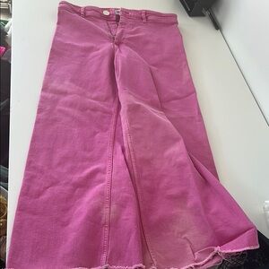 Zara Pink Flare Wide Leg Jeans